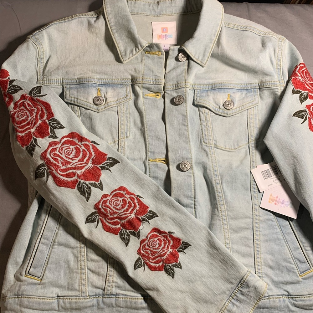 Light Wash Denim jacket with embroidery